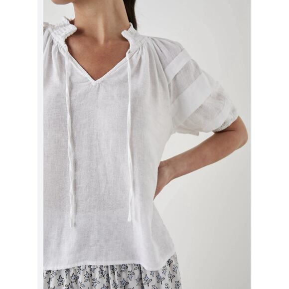 Rails Paris Linen Top in White -Small - Picture 3 of 13